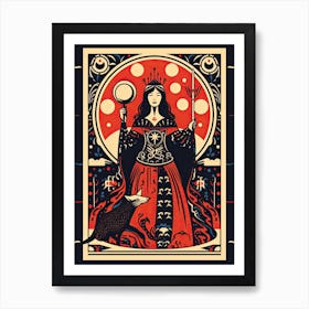 The High Priestess Tarot Card, Vintage 2 Art Print