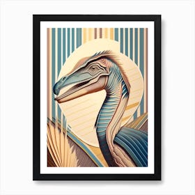 Deinonychus Pastel Dinosaur Art Print