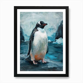 Adlie Penguin Paradise Harbor Oil Painting 3 Art Print