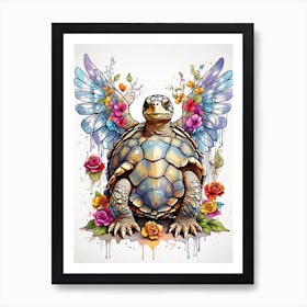 TORTOISE WITH ANGELWINGS Art Print