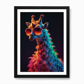 Giraffe With Sunglasses 7 Art Print