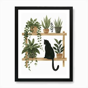 Cat On A Shelf Art Print