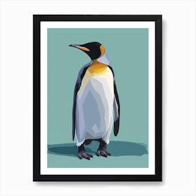 King Penguin Dunedin Taiaroa Head Minimalist Illustration 2 Art Print