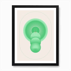 Expanse 2 Green Geometric Abstract Art Print