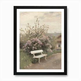 Bench In The Garden 4 Art Print