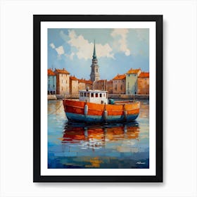 Boat In The Harbor Art Print