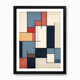 Chromatic Constellations: Abstract Mid-Century Orbits Art Print