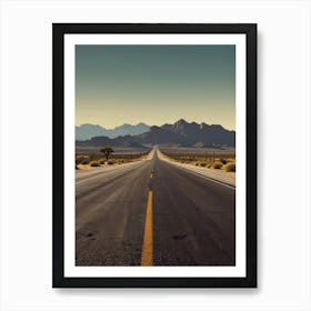 Empty Road In The Desert 1 Art Print