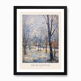 Winter City Park Poster Parc De La Tete D Or Lyon France 1 Art Print