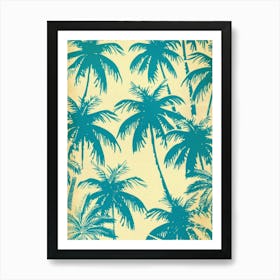 Tropical Palm Trees Vector Art Print