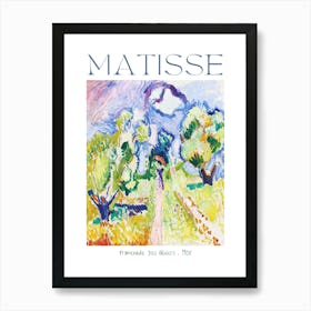 Henri Matisse Print Promenade des Oliviers 1905 Beautifully Remastered HD Artwork Famous Colorful Abstract Impressionism For Feature Wall With White Border and Labelled Art Print