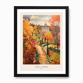 Autumn City Park Painting Villa Doria Pamphili Rome Italy 1 Poster Art Print