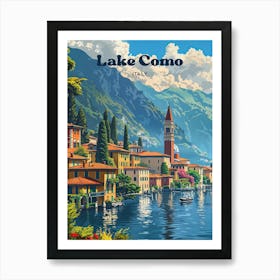 Lake Como Coastal Travel Art Art Print