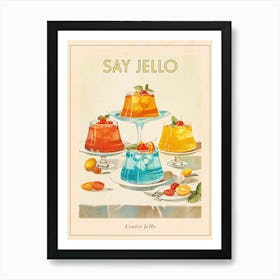 Fruity Jelly Vintage Cookbook Illustration Poster Art Print