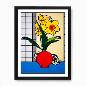 Amaryllis Flower Still Life  1 Pop Art Style Art Print