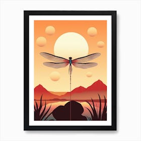Sunset Dragonfly 2 Art Print