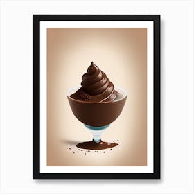 Chocolate Mousse Dessert Retro Minimal 2 Flower Art Print