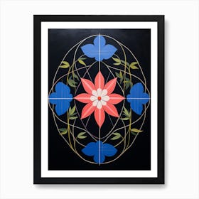 Lobelia 4 Hilma Af Klint Inspired Flower Illustration Art Print