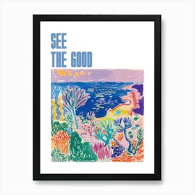 See The Good Poster Seaside Doodle Matisse Style 11 Art Print