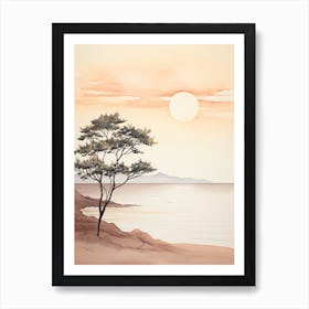 Watercolour Of Praia Da Rocha   Algarve Portugal 0 Art Print
