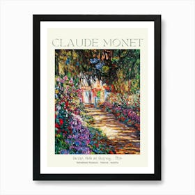 Claude Monet Labelled Fine Art Print Garden Path at Giverny, 1902 - Belvedere Museum Vienna Austria in HD for Feature Wall Decor - Fully Restored High Definition Art Print