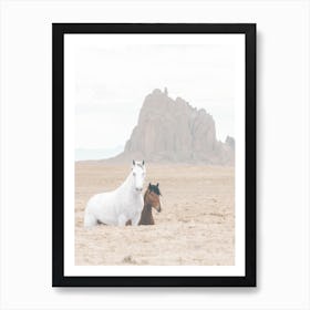 Shiprock New Mexico Horses Art Print