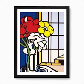 Lisianthus Flower Still Life  4 Pop Art Style Art Print