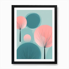 Simple Depth Art For Wall Decor, Vector Abstract Tree Art, 1255 Art Print