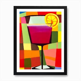 Corpse Reviver #2 Paul Klee Inspired Abstract Cocktail Poster Art Print