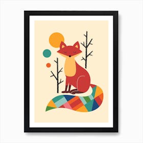 Rainbow Fox Nursery Art Print