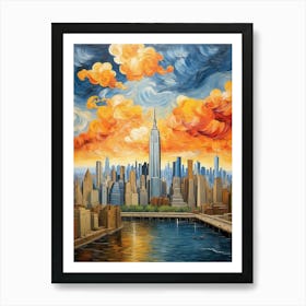 Sunset Over New York City Art Print