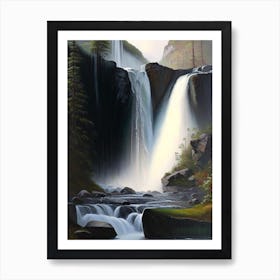 Hogum Falls, Norway Peaceful Oil Art  (1) Art Print