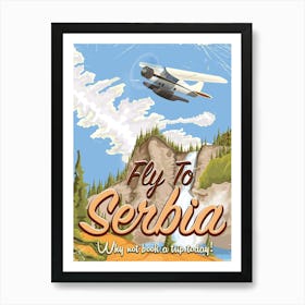 Fly To Serbia Art Print