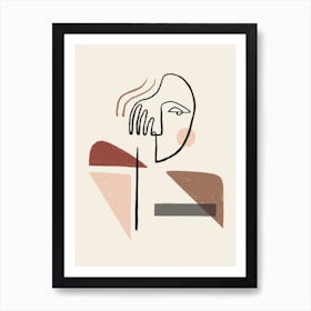 I See Me Beige Line Art Print