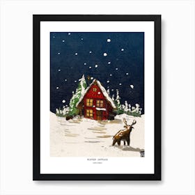 Wonderland Christmas Cottage Art Print