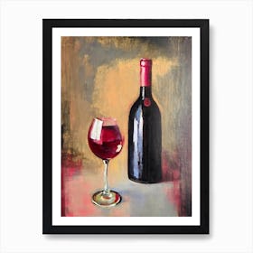 Merlot 1 Rosé Oil Painting Cocktail Poster Art Print