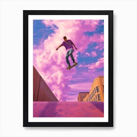 Skateboarding In Toronto, Canada Futuristic 1 Art Print