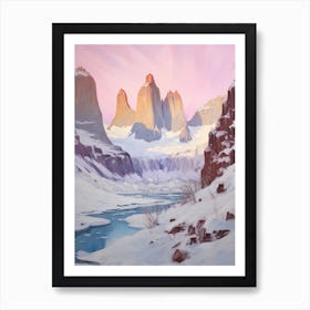 Dreamy Winter Painting Torres Del Paine National Park Argentina 3 Art Print