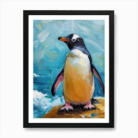 Adlie Penguin Paradise Harbor Oil Painting 1 Art Print