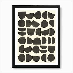 Mid Century Modern Abstract Pattern Black Art Print