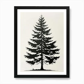 Hemlock Tree Simple Geometric Nature Stencil 1 Art Print