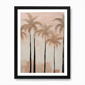 Watercolor sunset palm trees coastal decor Art Print