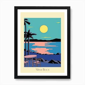 Poster Of Minimal Design Style Of Miami Beach, Usa 7 Art Print