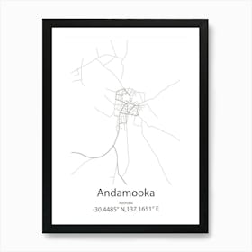 Andamooka,Australia Minimalist Map Art Print