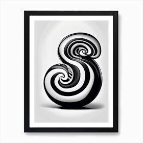 Full Body Snail Black And White 3  Pop Art Art Print