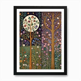 William Morris Moonlight In The Trees 8 Art Print