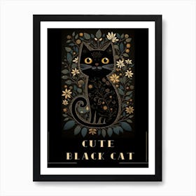 Cute Black Cat , Cats Collection Art Print