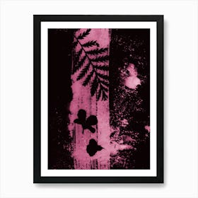 Black And Pink Abstract Nature Art Print