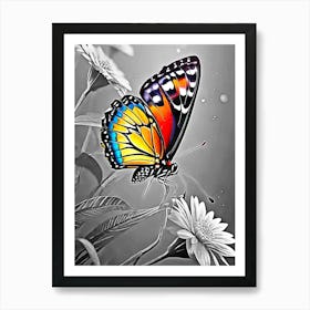 Butterfly On A Flower 3 Art Print