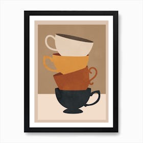 Modern Minimalist Tea Cups Art Print
